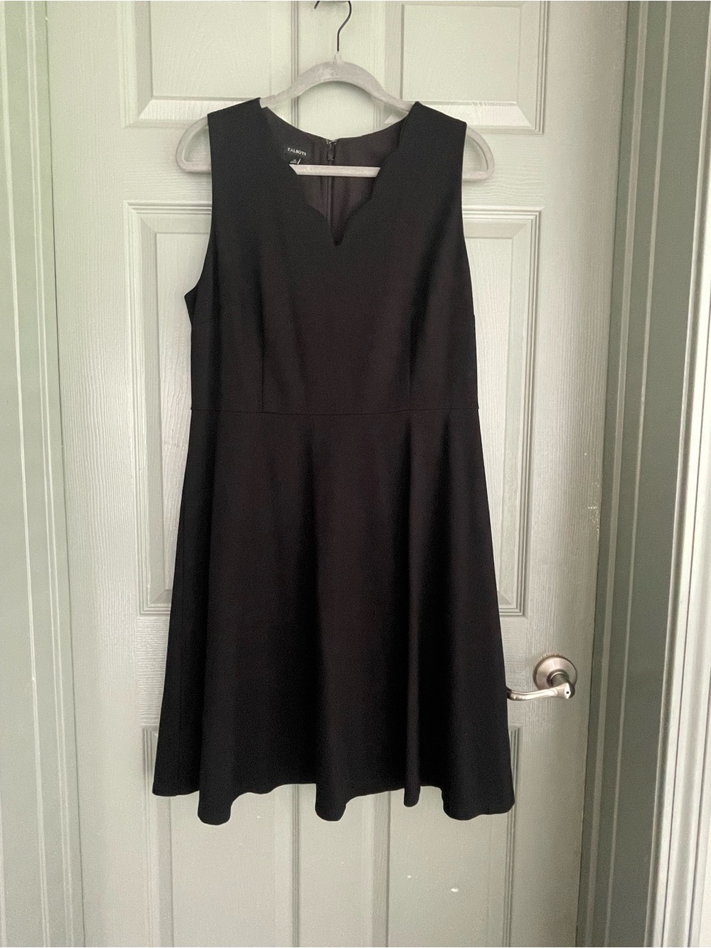 Talbots Black Sleeveless V-Notch A-Line Dress